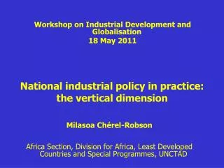 National industrial policy in practice: the vertical dimension