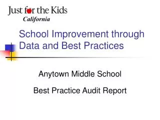School Improvement through Data and Best Practices