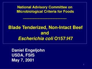 Daniel Engeljohn USDA, FSIS May 7, 2001