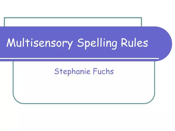 multisensory spelling rules