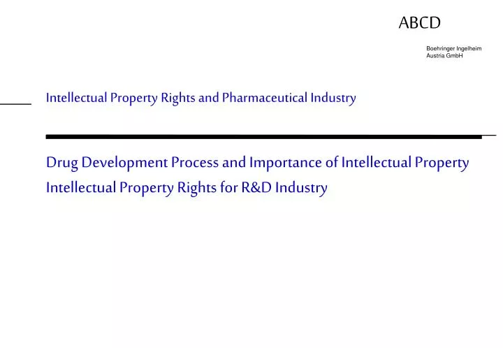 intellectual property rights and pharmaceutical industry