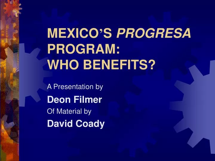mexico s progresa program who benefits