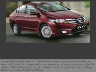 Honda adds a new automatic variant S-AT at Rs 9.09 lakhs
