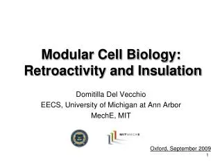 Modular Cell Biology: Retroactivity and Insulation