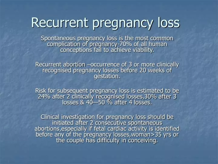recurrent pregnancy loss