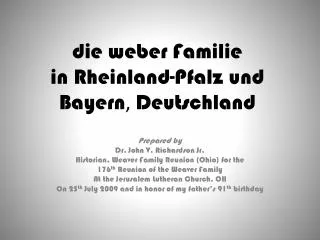 die weber Familie in Rheinland-Pfalz und Bayern , Deutschland