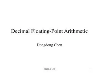 Decimal Floating-Point Arithmetic