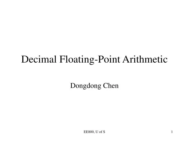 decimal floating point arithmetic