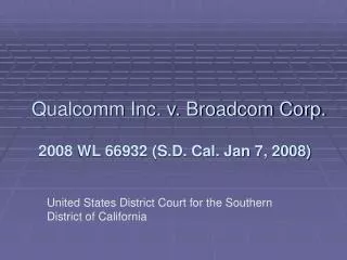Qualcomm Inc. v. Broadcom Corp.
