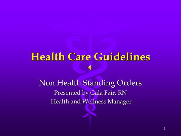 health care guidelines