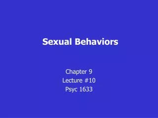 Sexual Behaviors