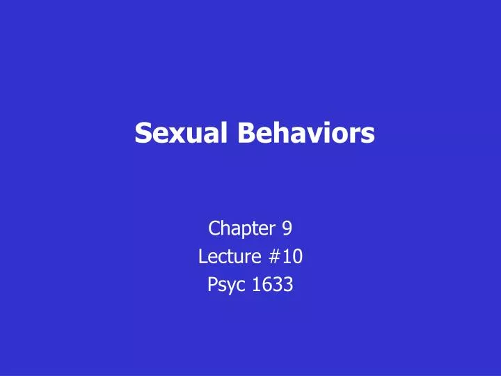 sexual behaviors