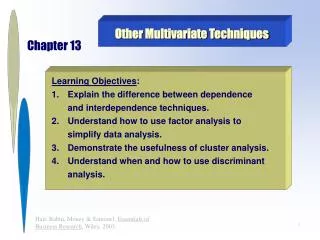 Other Multivariate Techniques
