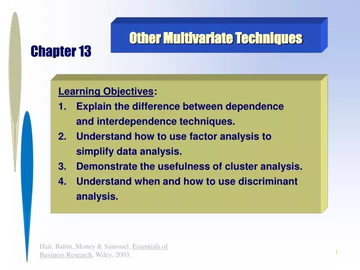 other multivariate techniques