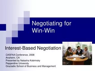 Negotiating for Win-Win
