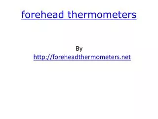 Forehead Thermometers