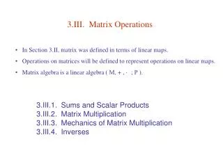 3.III. Matrix Operations