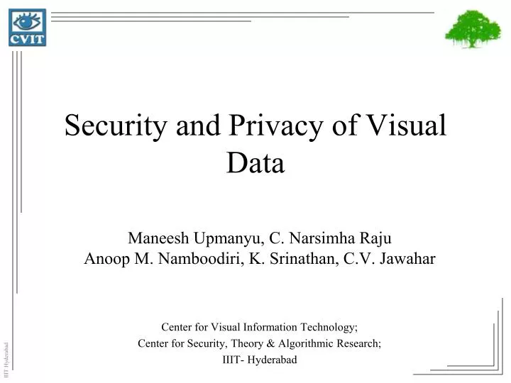 security and privacy of visual data