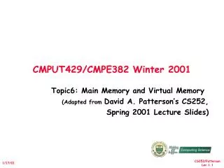 CMPUT429/CMPE382 Winter 2001