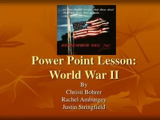 Power Point Lesson: World War II