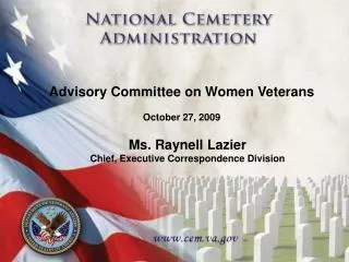 Advisory Committee on Women Veterans October 27, 2009