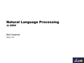 Natural Language Processing in 2004