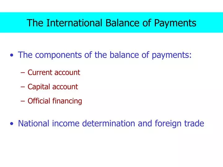 the international balance of payments