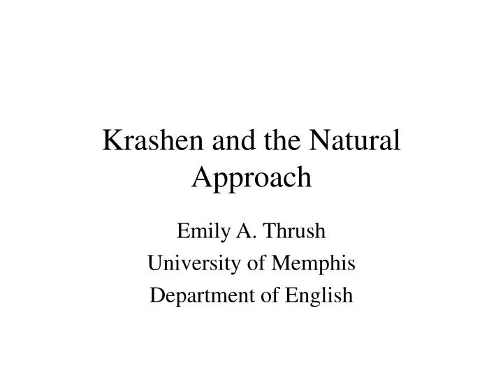 krashen and the natural approach