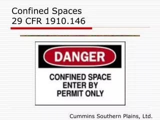 Confined Spaces 29 CFR 1910.146