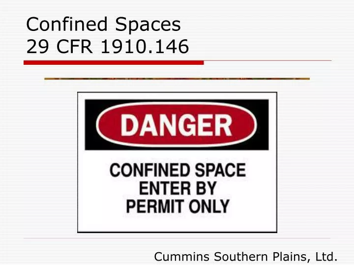 confined spaces 29 cfr 1910 146