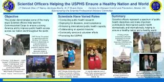 Scientist Officers Helping the USPHS Ensure a Healthy Nation and World