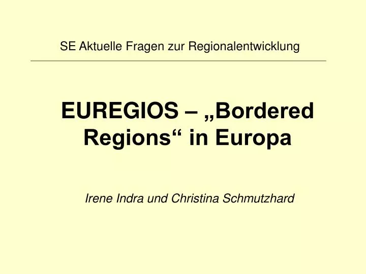 euregios bordered regions in europa