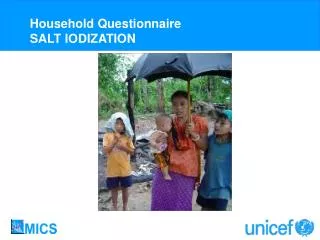 Household Questionnaire SALT IODIZATION