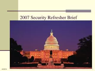 2007 Security Refresher Brief