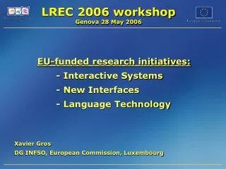 LREC 2006 workshop Genova 28 May 2006