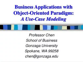 Business Applications with Object-Oriented Paradigm: A Use-Case Modeling