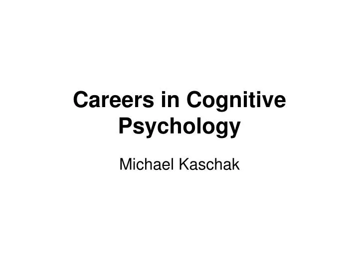 careers in cognitive psychology