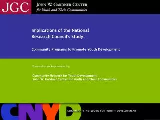 Implications of the National Research Council's Study: Community Programs to Promote Youth Development