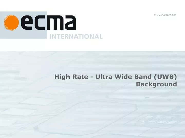 high rate ultra wide band uwb background