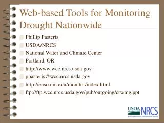 Web-based Tools for Monitoring Drought Nationwide