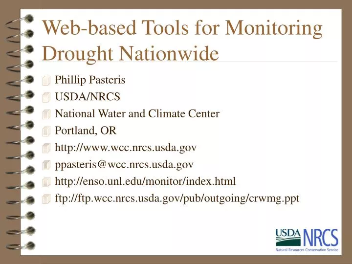 web based tools for monitoring drought nationwide