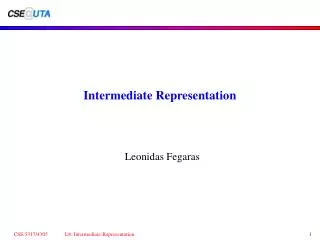 Intermediate Representation