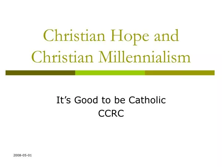 christian hope and christian millennialism