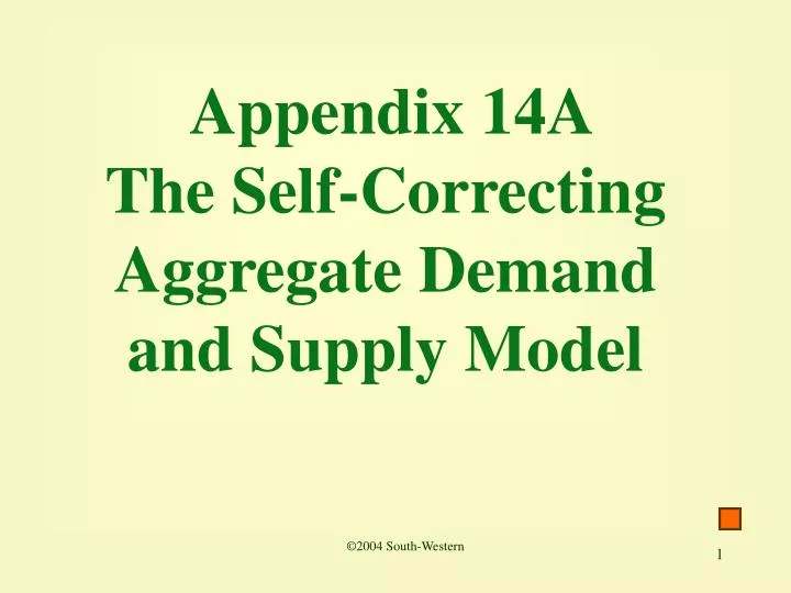 appendix 14a the self correcting aggregate demand and supply model