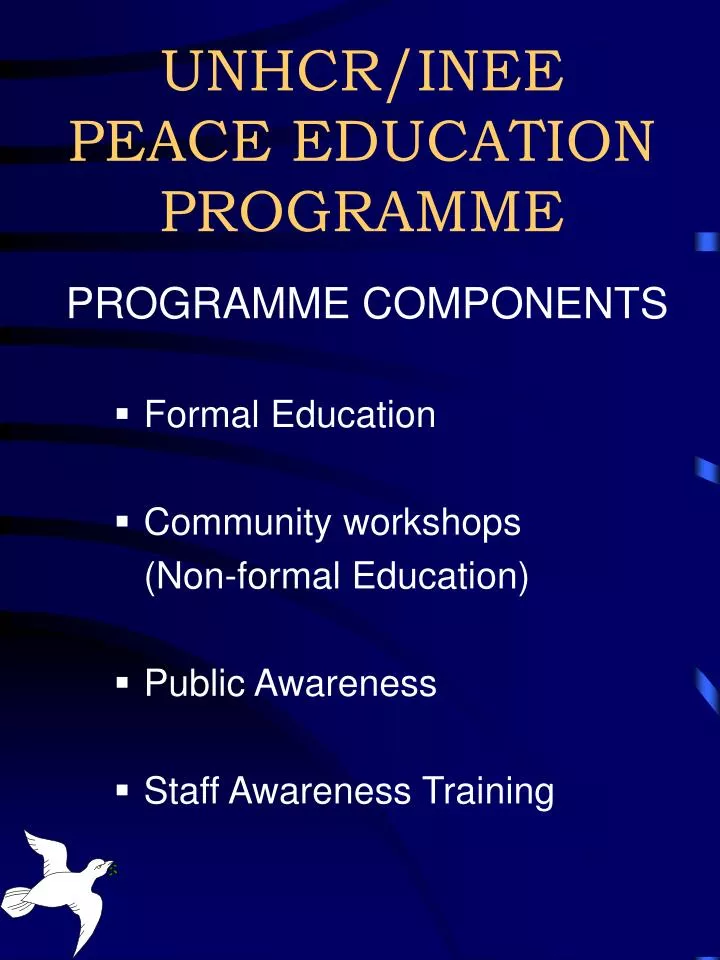 unhcr inee peace education programme
