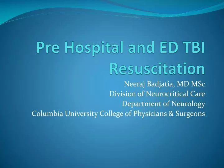 pre hospital and ed tbi resuscitation