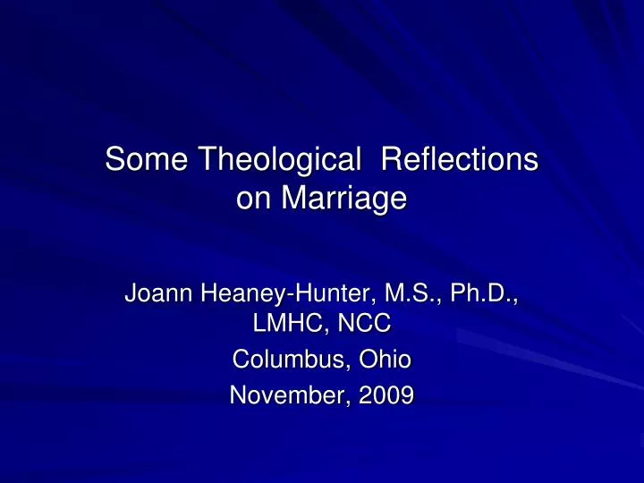 some theological reflections on marriage