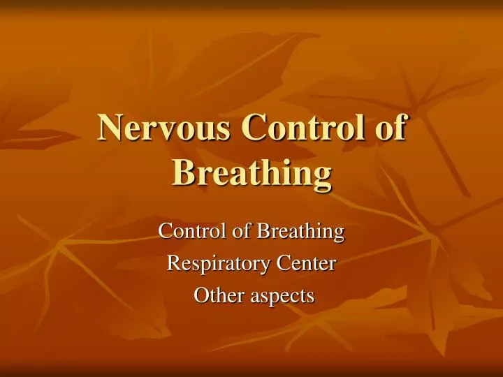 nervous control of breathing