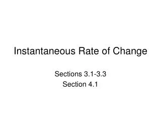 Instantaneous Rate of Change