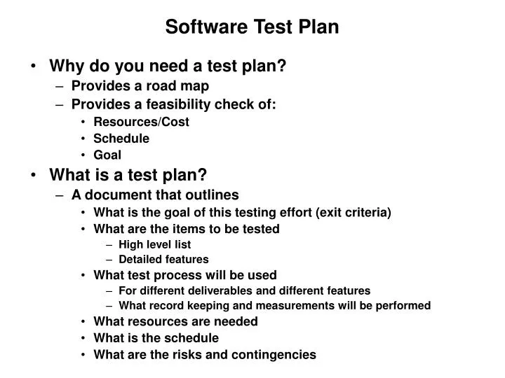 software test plan